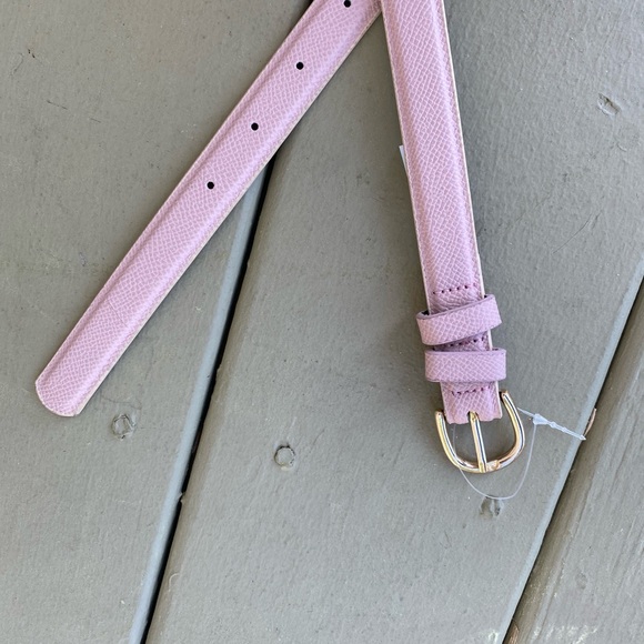 NWOT Light pink 3/4” width vegan belt with gold buckle, Size: S/M - Picture 4 of 6